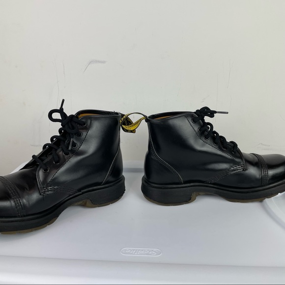 RARE Doc Martens NP5D Black Leather Boots Made in England UK Sz 8 - Picture 5 of 13